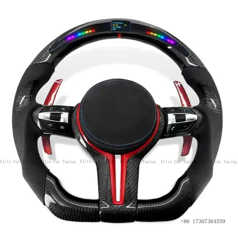 12 Color LED Carbon Car Steering Wheel for BMW F10 F20 F30 F31 F11 F12 F15 F16 F32 F34 F36 F80 F82 E49 E60 E70 E90 E91 E92 view 2