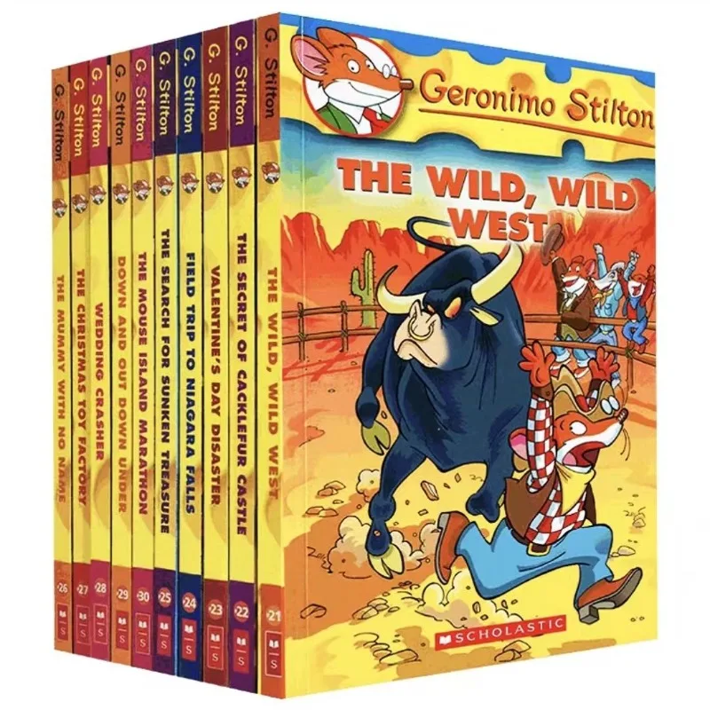 

10 Books/set Geronimo Stilton 21-30 Humor Adventure Explore Comic Fiction Parent Child Kids Story English Picture Storybook