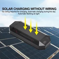 Car Mini LED Solar Power Warning Light Night Security Simulated Alarm Wireless Anti-Theft Caution Lamp Strobe Alarm Lamp 2025