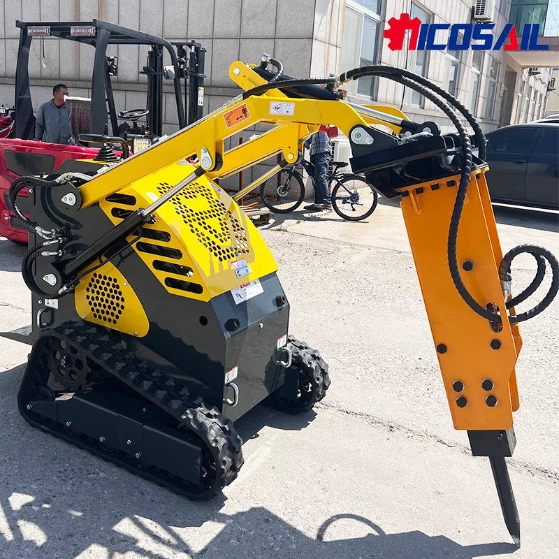 جرافة انزلاقية صغيرة هيدروليكية عالية التدفق متوافقة مع مرفق Forestry Mulcher #4