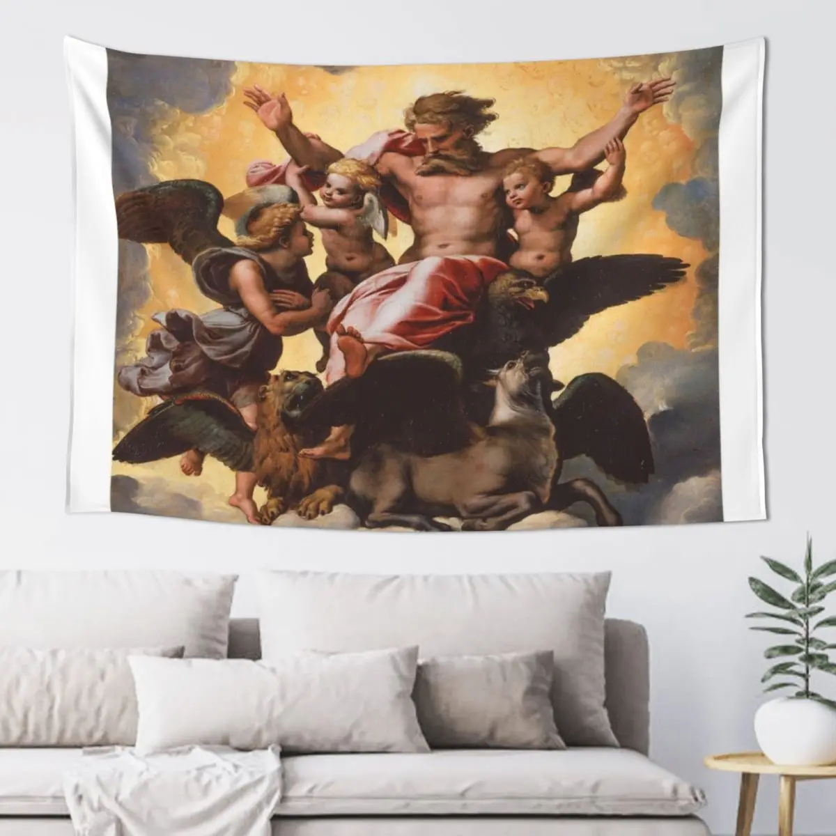 

Raphael - Ezekiel's Vision Tapestry Tapete For The Wall Decoration Aesthetic Bedroom Decorations Tapestry