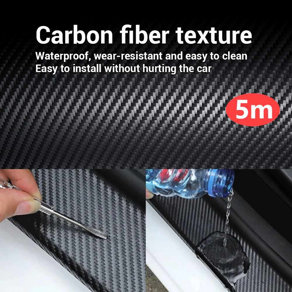 

3D Carbon Fiber Car Sticker Protector Car Bumper Door Guard Protection Film Waterproof Car Threshold Door Edge Anti Scratch Tape