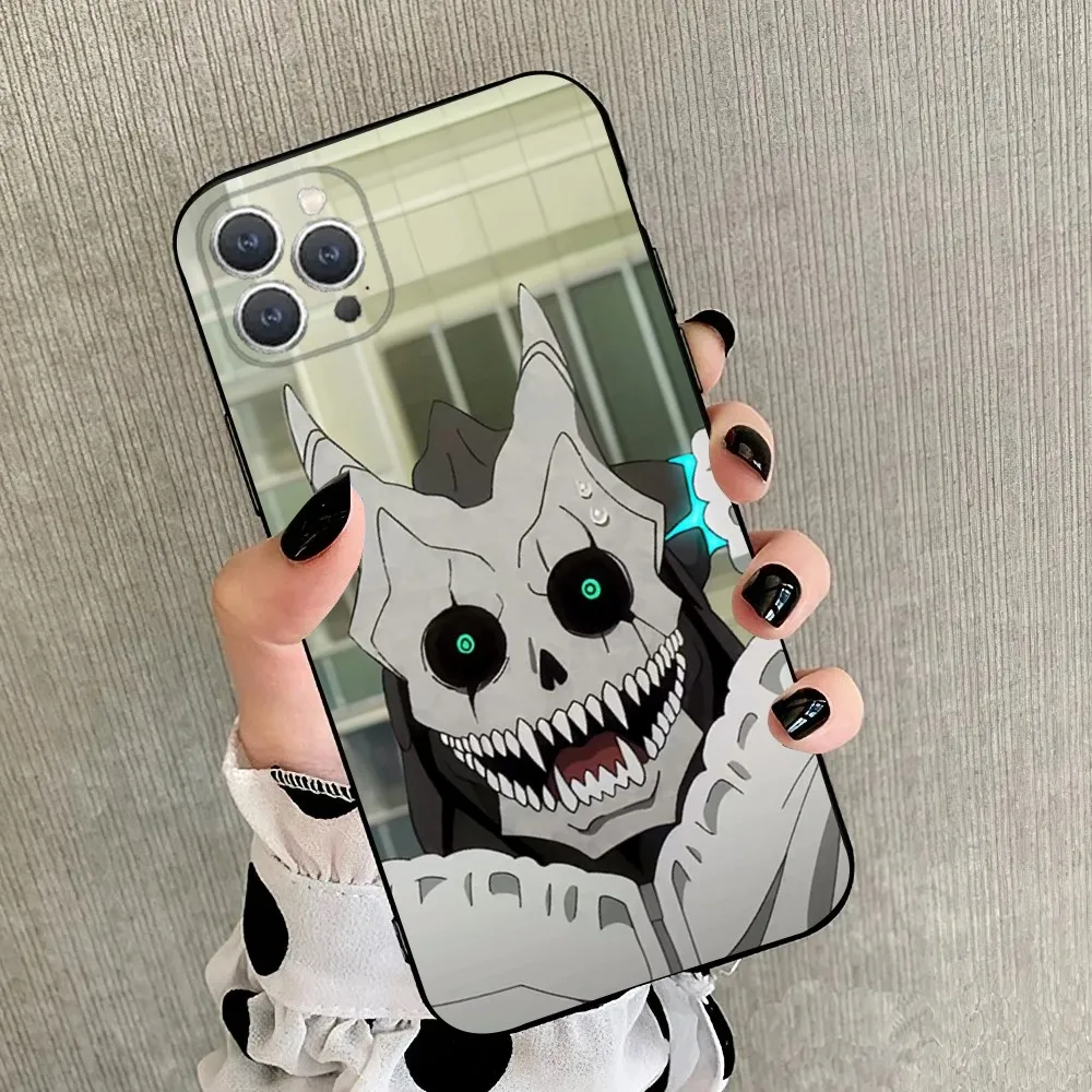 Anime k-Kaiju No 8  Phone Case For iPhone 15,14,13,12,11,Plus,Pro Max,XS,X,XR,SE,Mini,8,7 Soft Silicone Black Cover