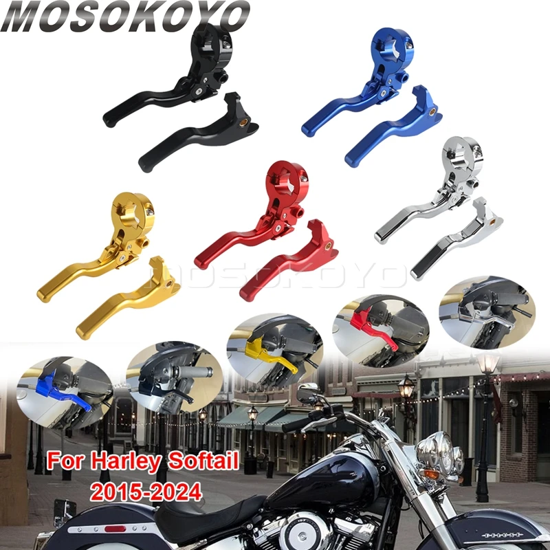 For Harley Softail Low Rider Street Bob Heritage Classic Breakout 15-24 FXDR FXDRS Clutch Brake Lever Easier Pull Clutch Levers