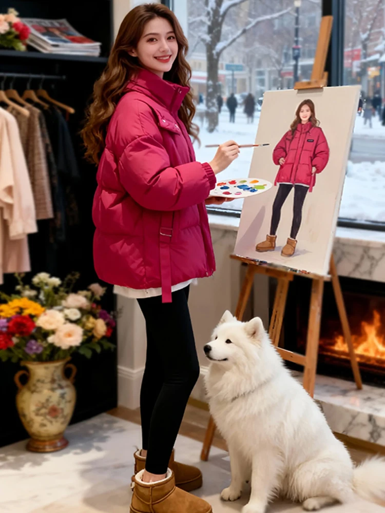 

Корейская женская свободная утепленная хлопковая куртка на осень-зиму, маленький размер, хлопковое пальто, верхняя одежда, комфортная теплая куртка с капюшоном на молнии