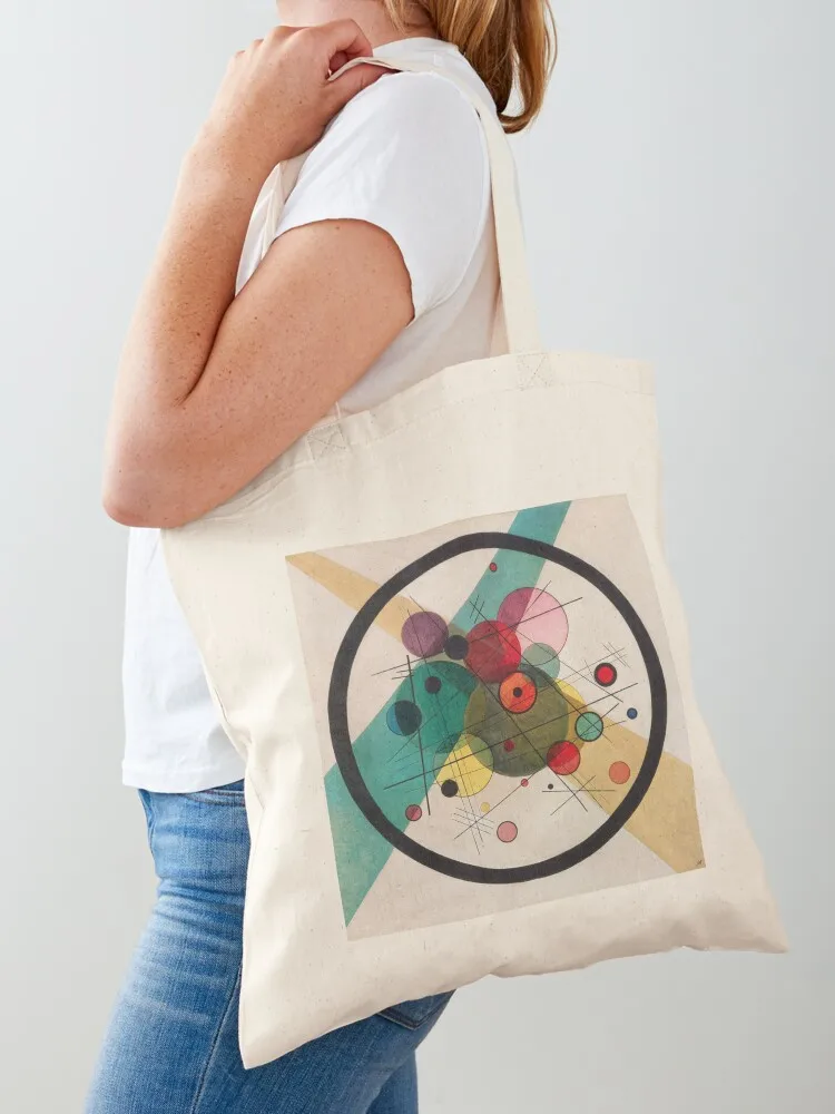 

Wassily Kandinsky - Circles on a circle Tote Bag shopping bag Lady bag tote screen Beach