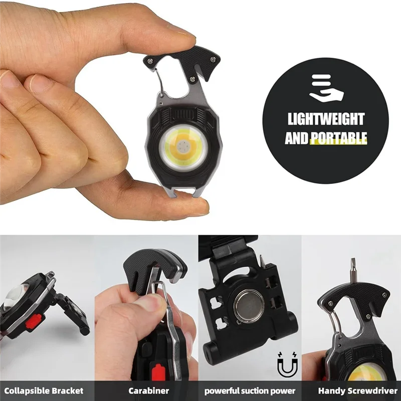 

Мини-фонарик YFYS, 3 шт., перезаряжаемый фонарик-брелок, фонарик-брелок, портативный карманный фонарик