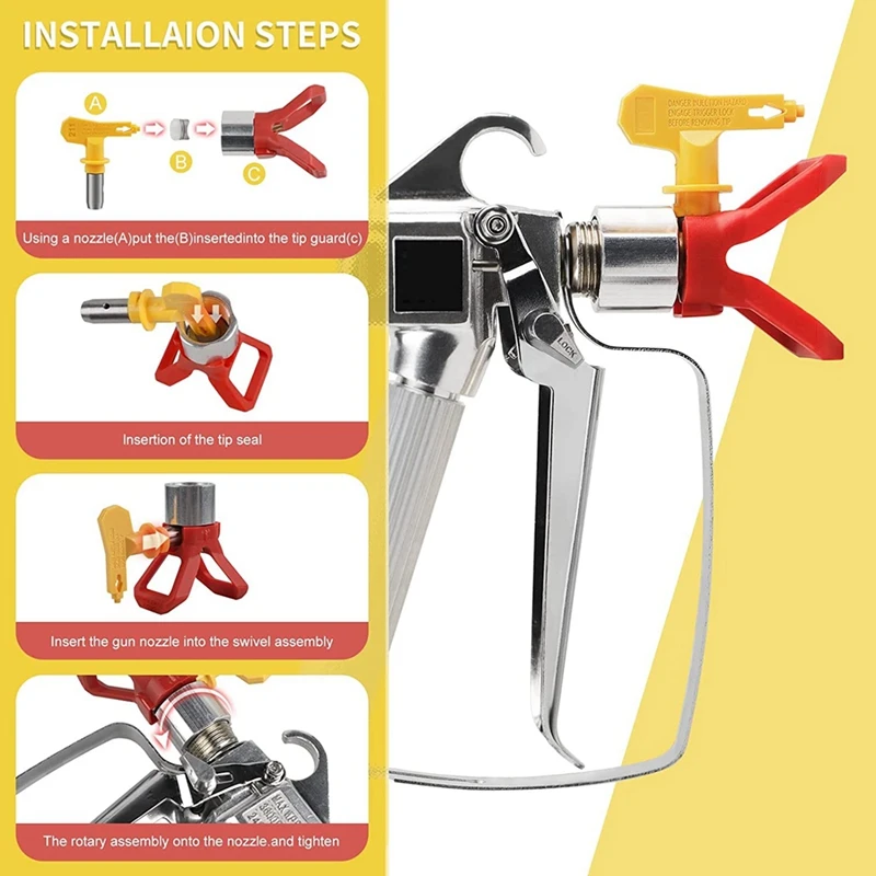 1 Uds. Máquina de pulverización de pintura sin aire de alta presión 3600 PSI con 4 juntas giratorias 211,515,517,621 y 4 filtros