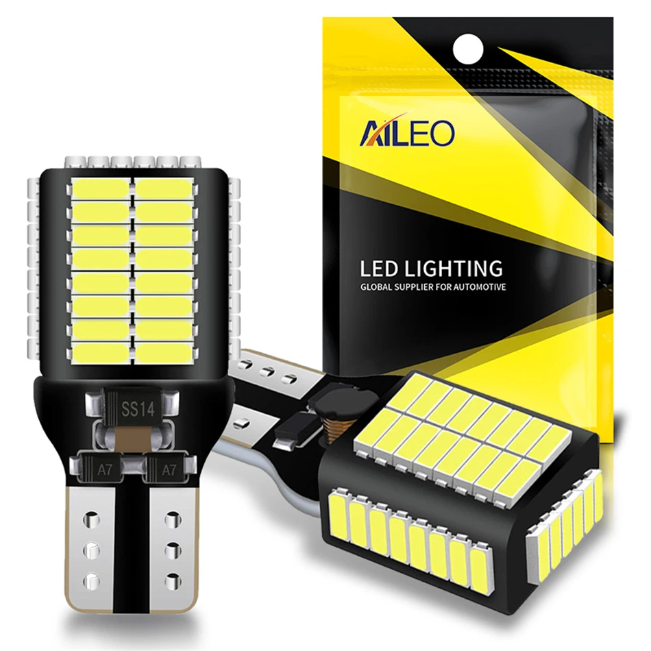 Luces Led de alta potencia para coche, lámpara de xenón blanco de alta potencia, 3600LM, Canbus, T16, W16W, sin hiperflash, 6500K