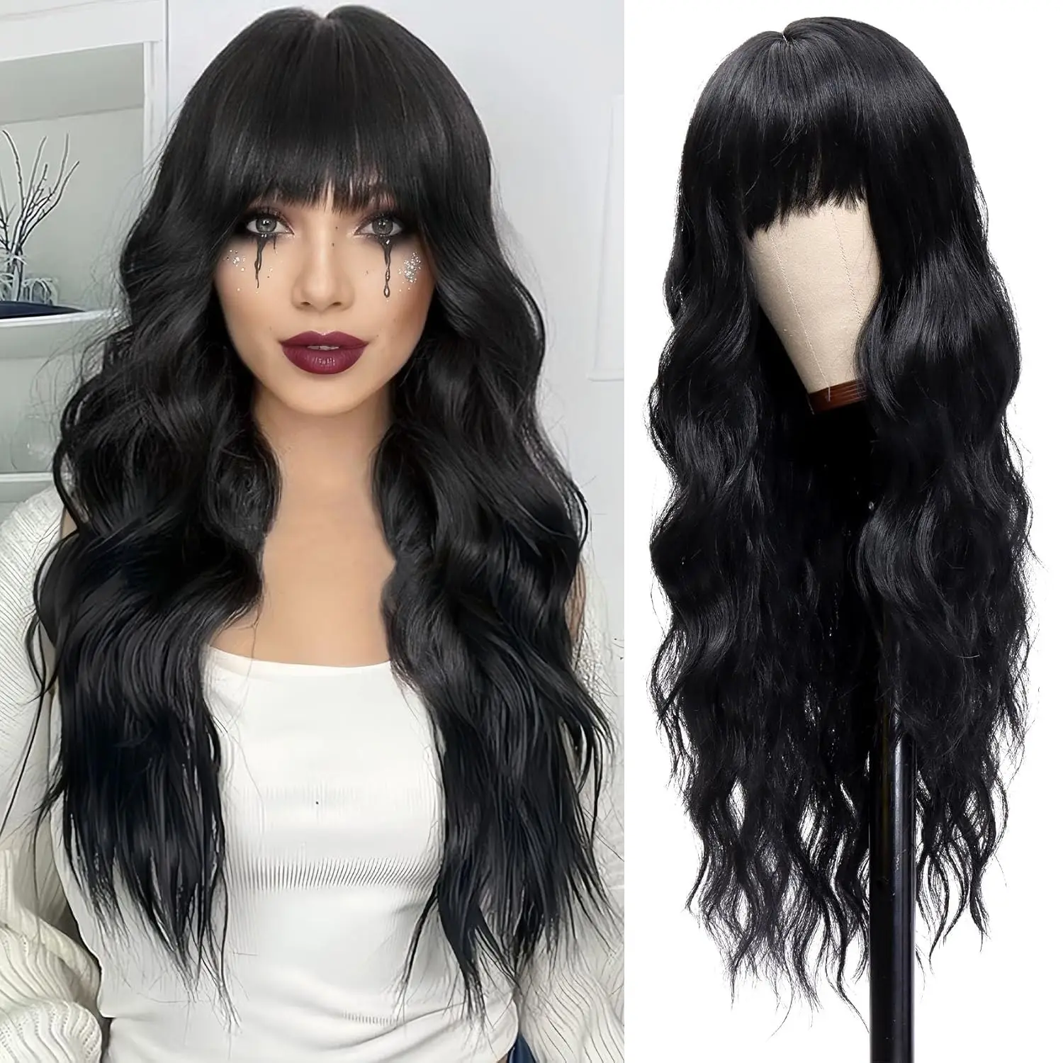 

Модный разноцветный синтетический парик, в стиле крупных волн, для вечеринок, Хэллоуина, косплея, повседневный парик, термостойкий аксессуар для волос