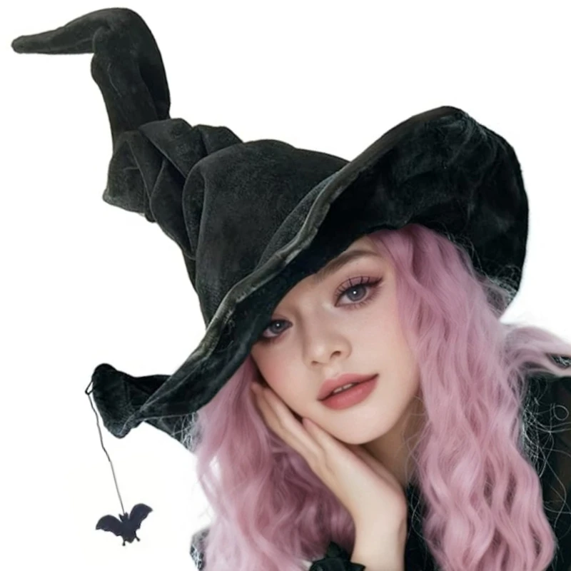 Black Halloween Hat Widget Wide Border Pointed Hat Fashion Party Headgear for Party Enthusiasts and Cosplayers Drop Shipping