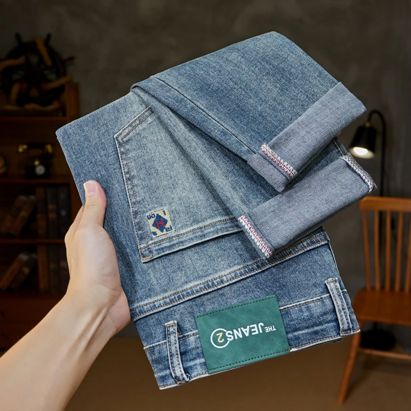 

Men's Jeans Korean Style Bestsellers Trendy Small Straight Stretch Comfortable High-end Casual Long Pants Versatile Men's Pants