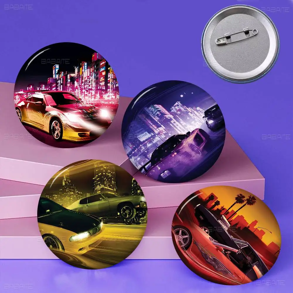Hot Fast And F-Furious MOVIE Anime Brooches Cute Cartoon  Badge Jacket Jeans Lapel Pin Gift Accessorie