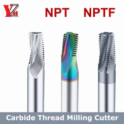 YZH Thread Milling Cutter NPT NPTF  HRC60 Full Tooth  Inch Pitch CNC For Steel Aluminum 1/16 1/8 1/4 3/8 1/2 1/16 1/2 3/4