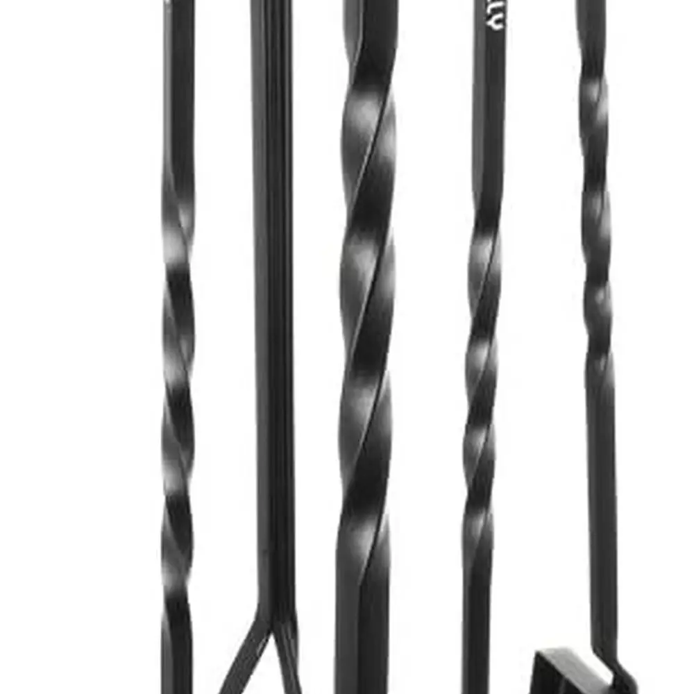 مجموعة أدوات مدفأة من الحديد المطاوع شديدة التحمل مقاس 32 بوصة مع 5 قطع للمواقد وحفر النار، بما في ذلك الملقط والمجرفة والحامل، #1