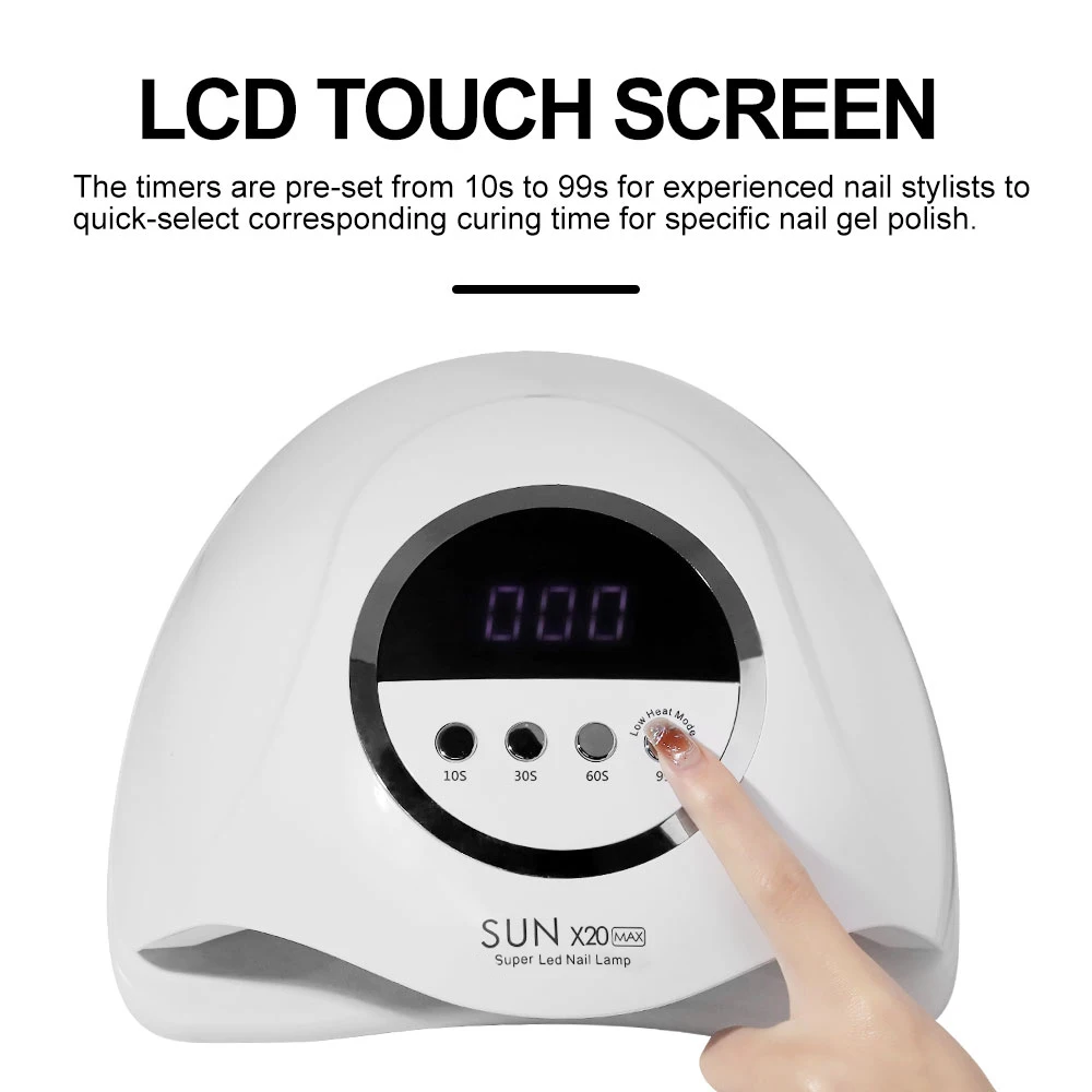 X20 LED UV unhas Secador Lâmpada, 4-Speed Secadores temporização, Luz UV, Gel, unha polonês, Secagem, Manicure