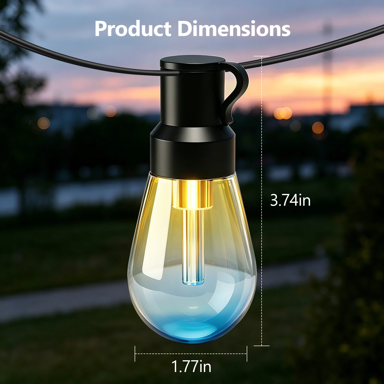 DC 24V RGB IC Dream Color Pixel Globe Eave Light Kit 2.4GHz Bluetooth Music Controller Waterproof LED String Light view 4