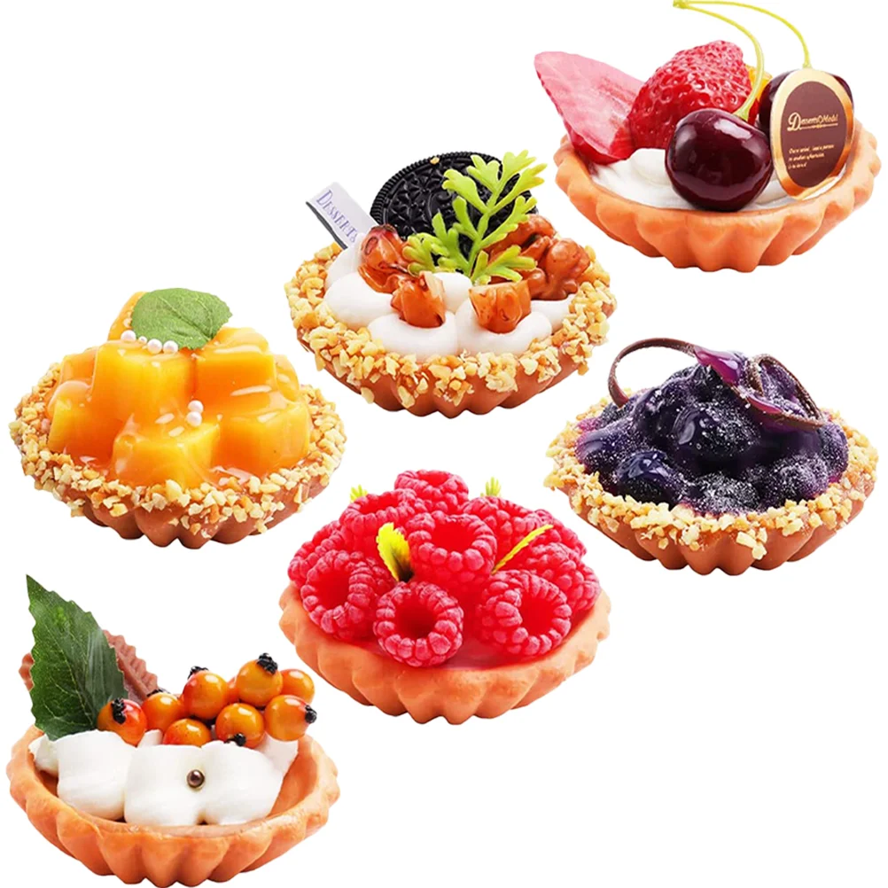 

6 Pcs Fake Cake Child Decor Faux Prop Pu Artificial Pastries Dessert Shop Props