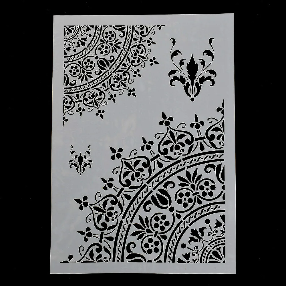 21*29.5 Cm Flower Stencils For Wall Painting Stamp Crafts Diy Scrapbook Album Decorative Embossing Craft Paper Card Template