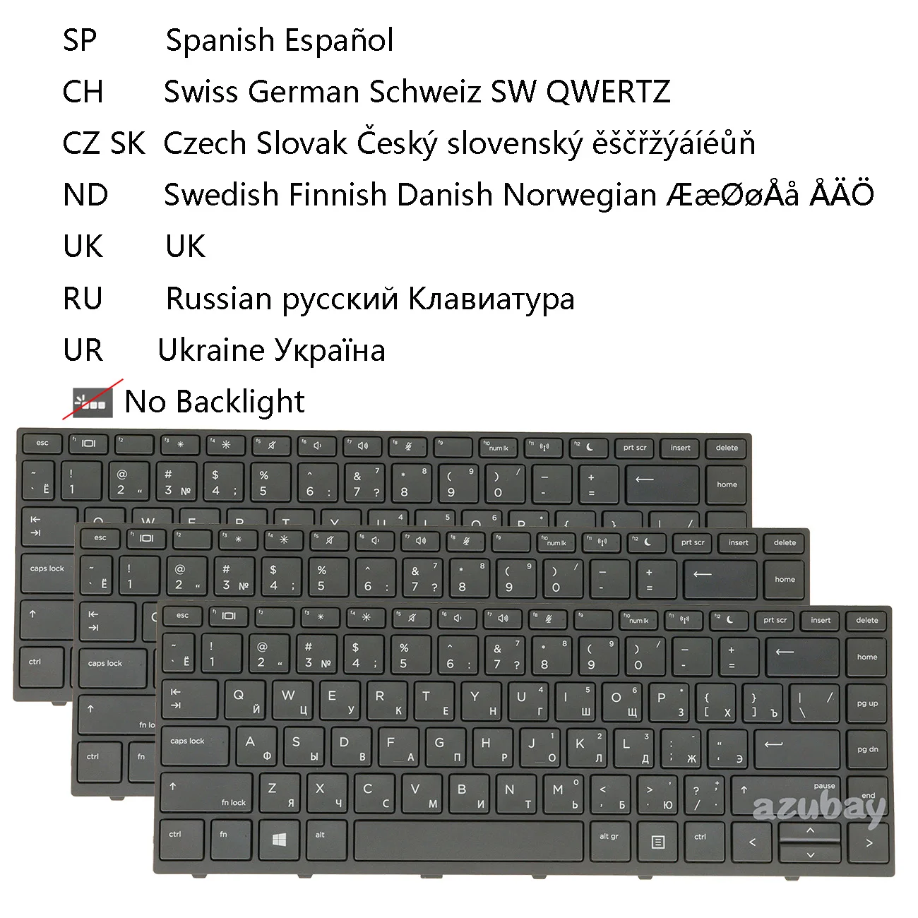 

Испанская швейцарская клавиатура CH QWERTZ Czech Slovak Nordic UK UR для HP ProBook 640 G4, 645 G4, L09548 L09546 L09547 L09549-000