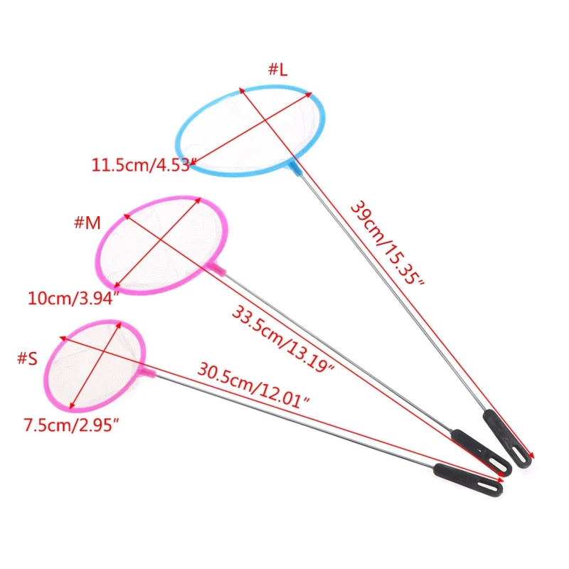 F92B Fish Net for Fishing 3 4 4.5 Inch Fine Net Aquarium Accessories for Mini Fish and Shrimps Plastic Handle