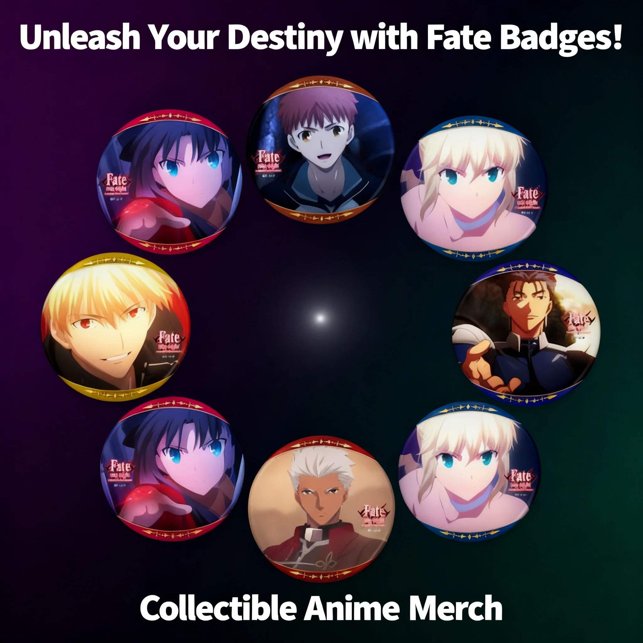 Fate Stay Night Anime Badge FATE Game Saber Golden Shiny Brooch Pin Fate Stay Night Merchandise Anime Collectible Cosplay