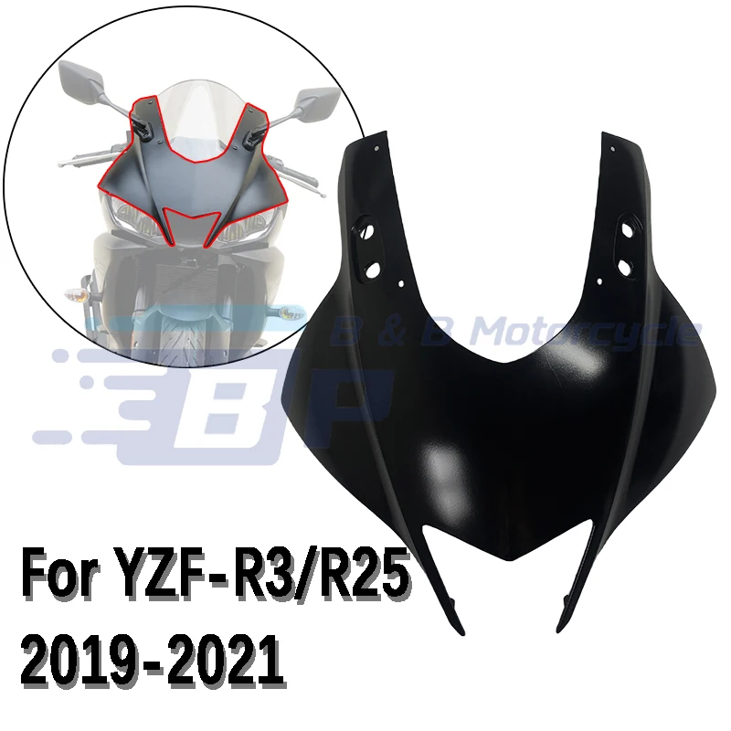 

For Yamaha YZF R3 Headlight Fairings R3 2019-2021 R25 2019-2021 Head Fairing Nose Front Injection Fairing Set Matte Black