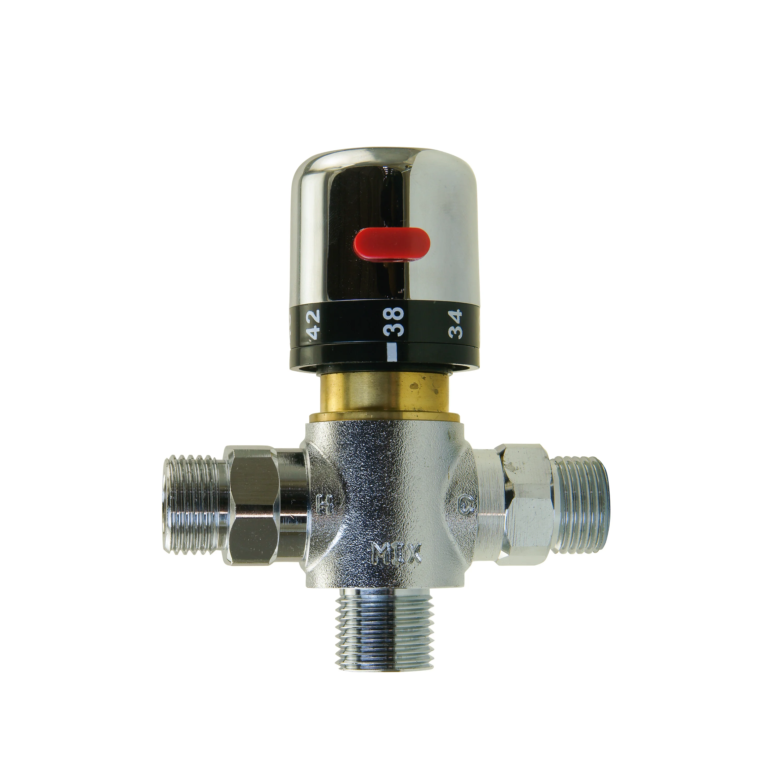 Thermosensitive brass mixer valve, 3-channel G 1/2 interface solar water heater valve temperature control valve