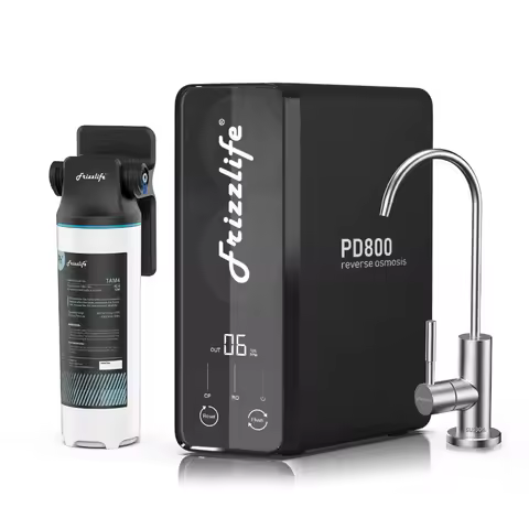 800GPD Reverse Osmosis Water Filter NSF/ASNI 585342372 Standard Alkaline Mineral pH+ Tankless Under Sink 9-Stage Filtration Sys