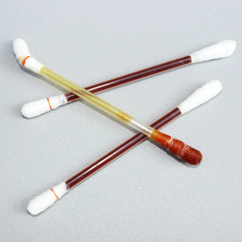 50-100PCS Disposable Iodine Cotton Multifunction Disinfected Stick Make Up Wood Iodine Medical Double Cotton Swab Portable Bar