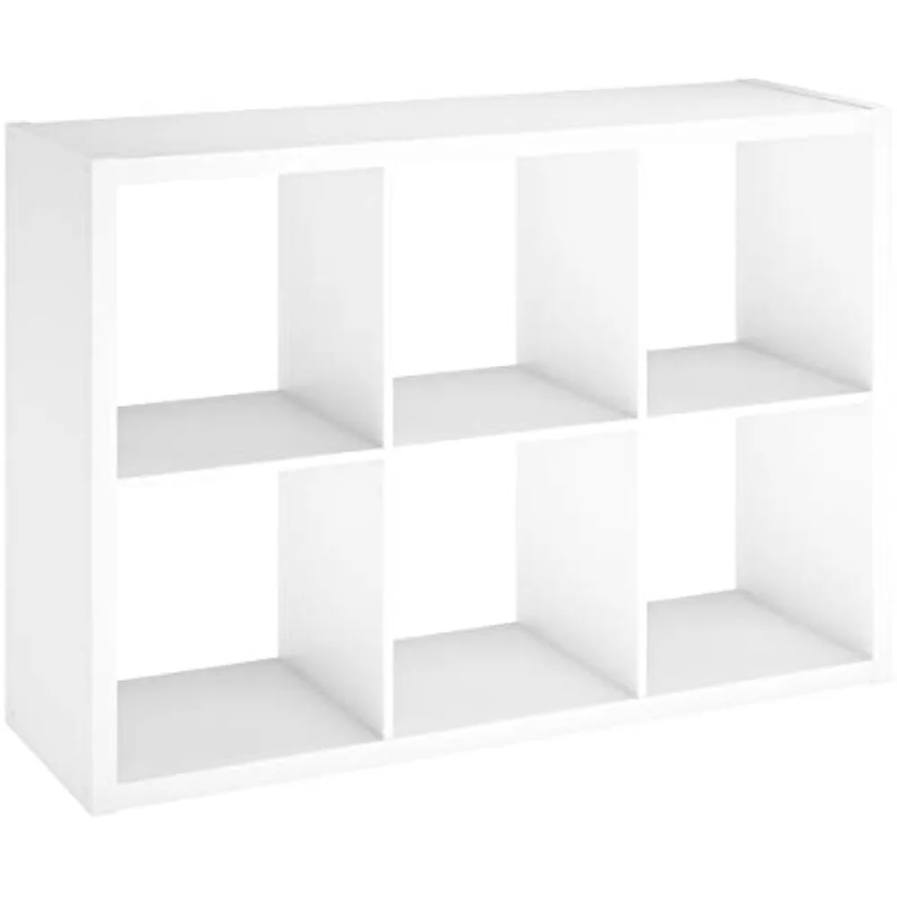 

Closet Maid 6 Cube Storage Shelf Organizer Bookshelf with Open Back, Vertical or Horizontal, Easy Assembly, Wood, White Finish