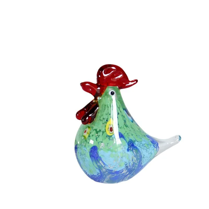 

Glazed rooster ornament office desktop decoration high-end niche crystal chicken