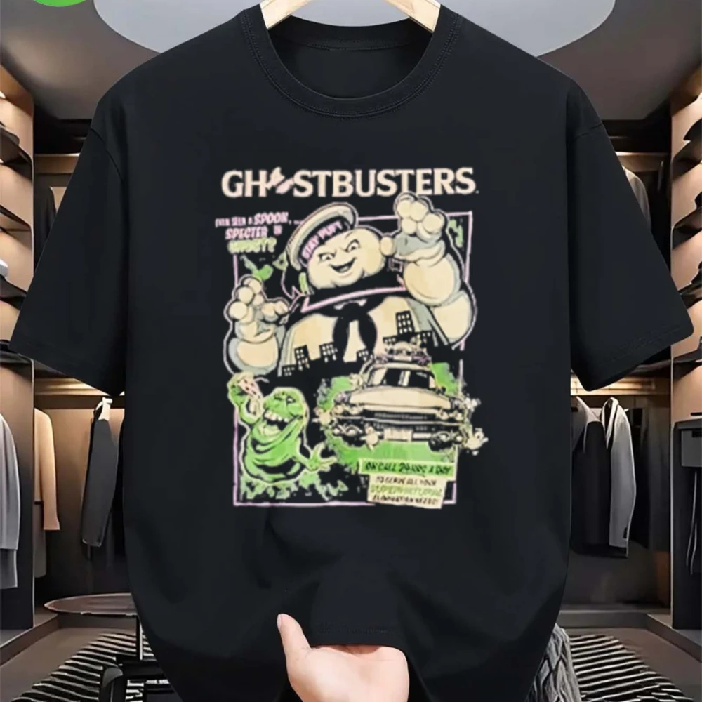 Men's Horror Night Player Retro Classic T-shirt-Official Player Design Black Neon Stay Puanted Loose Elastic Four Seasons