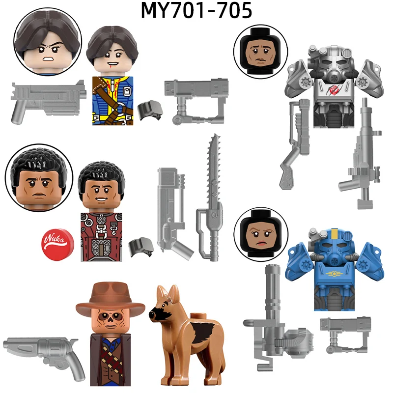 Bloques de Construcción Modelo Power Armor Cooper Lucy Maximus MacLean T60, Juego de Ladrillos MOC, Regalos y Juguetes para Niños MY701-705