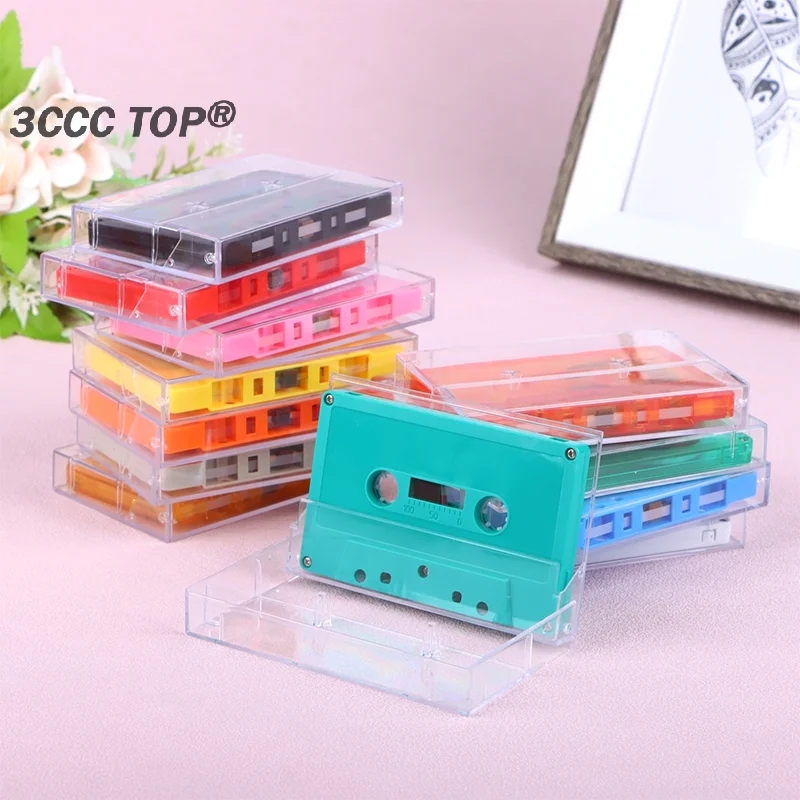 Boîte de Rangement Transparente pour Cassette Standard, Lecteur de Cassette Vierge avec 45 Formations Magnétiques pour Audio, Musique, Statique, 1 Ensemble