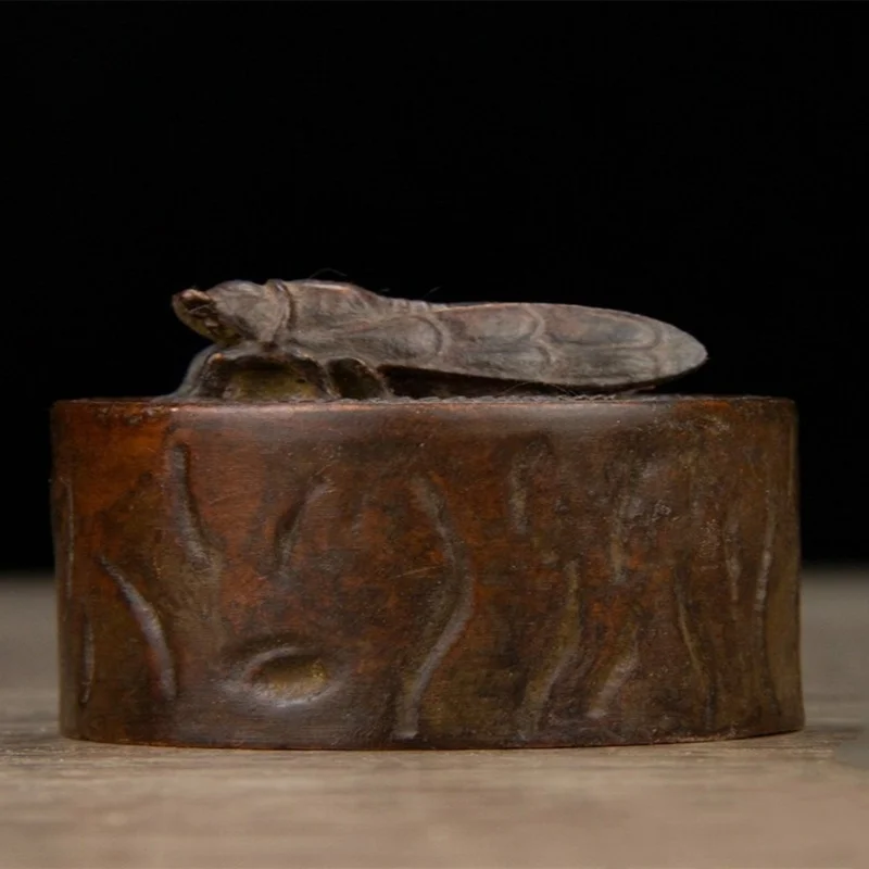 Antique Golden Cicada Ornament, Home Decorative Craft Incense Burner