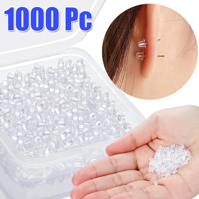 

1000pc/lot Rubber Earring Back Silicone Round Ear Plug Blocked Caps Earrings Back Stoppers for DIY Parts Jewelry Findings Making