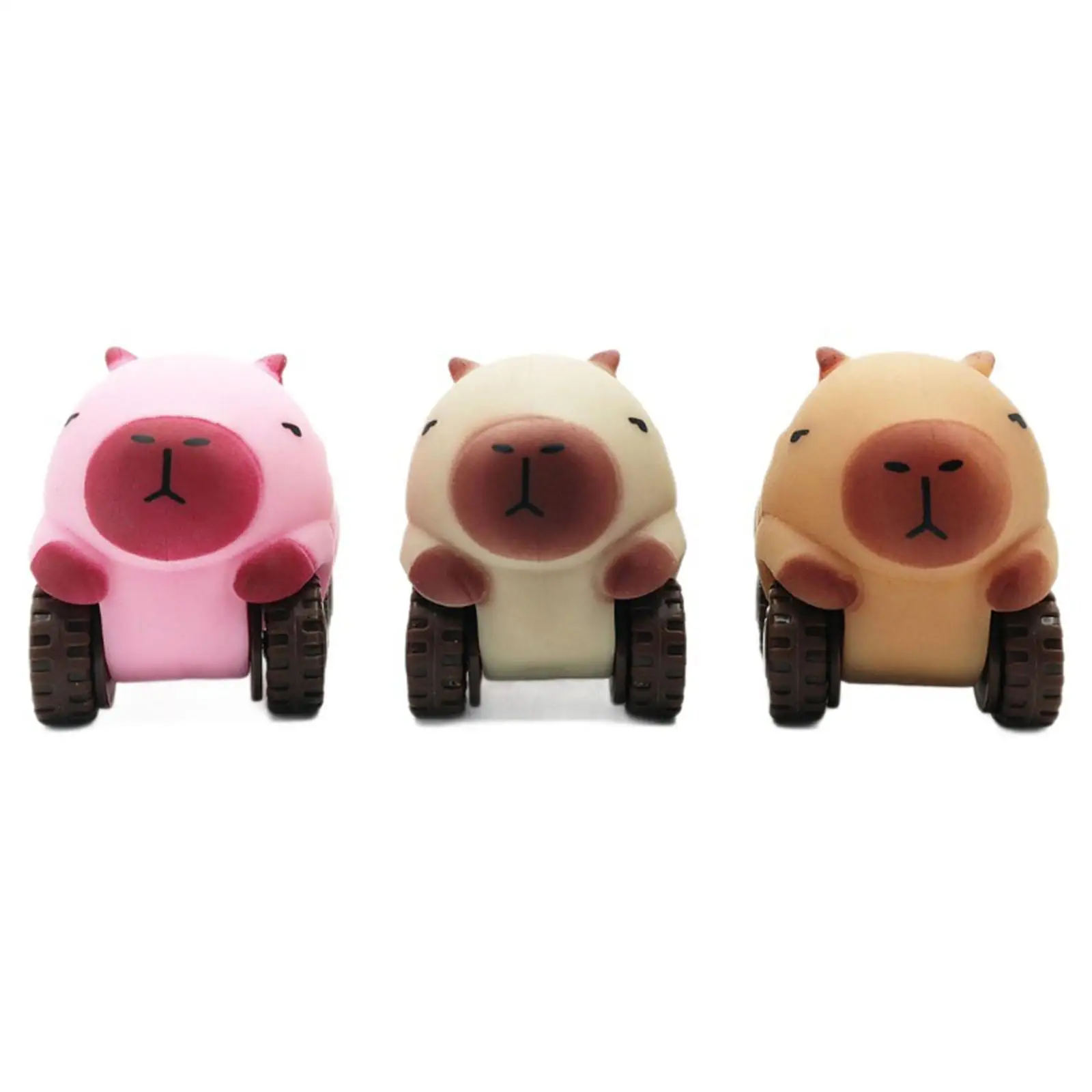 Capybara Toy Ornament Funny Creative Wheeled Cart Capybara Pull Cart Relaxing Toy for Baby Children Girls Kindergarten Preschool