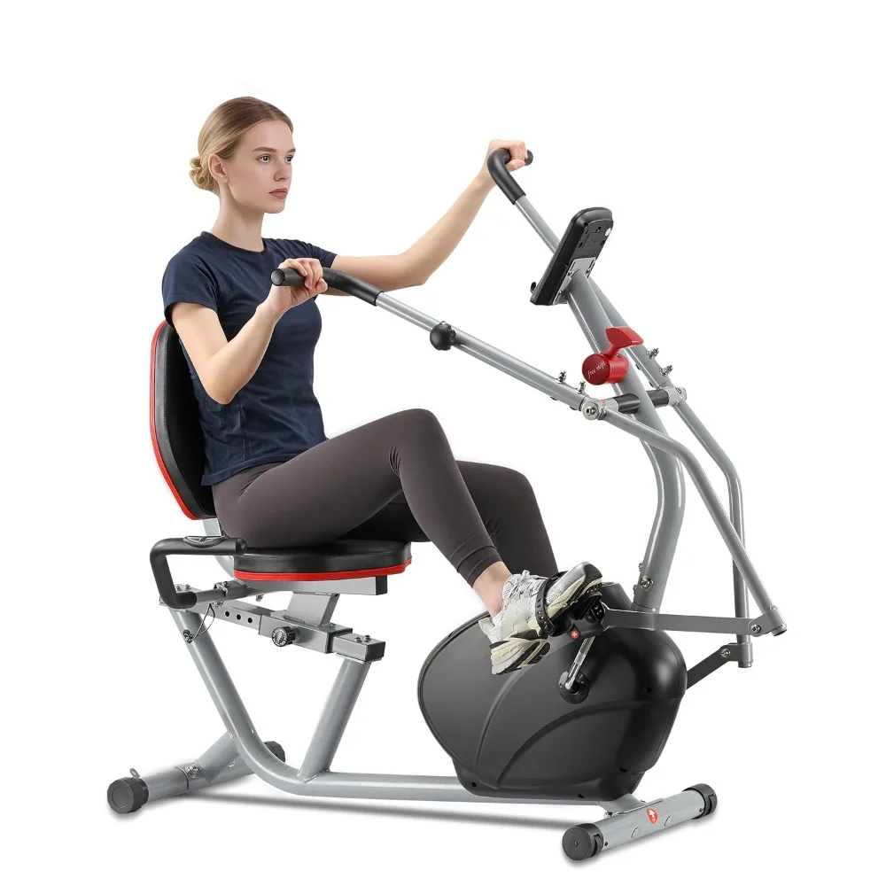 Home Elliptical Recumbent Cross Trainer with Backlit Monitor & Arm Exerciser, Recumbent Exercise Bike, Customized