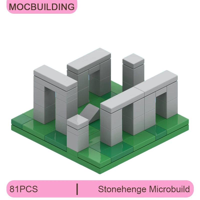 

MOC Building Blocks DIY Assemble Bricks Stonehenge Microbuild Model Collection Display Educational Architecture Toys Gifts 81PCS