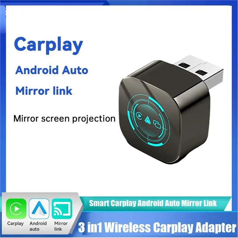 PHILE-3In1 Carplay inalámbrico Android Auto Carplay Smart AI Box USB Dongle Plug Play Carplay con cable a inalámbrico