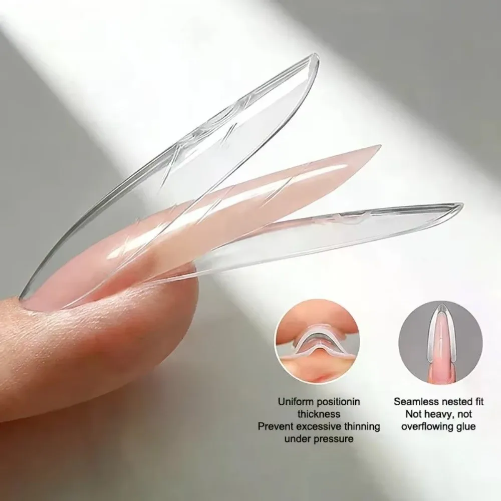 Clear Rocket Shape Nail Forms Reusable Top & Bottom Dual Nail Forms 30pcs Quickly Extend Dual Nail Molds Nail Extension