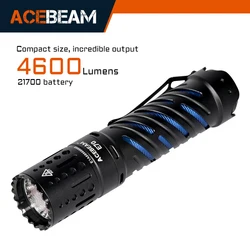 ACEBEAM E70 4600 Lumens Ultra-Compact Rechargeable EDC Flashlight, for Household Search, Outdoor Camping, Hiking