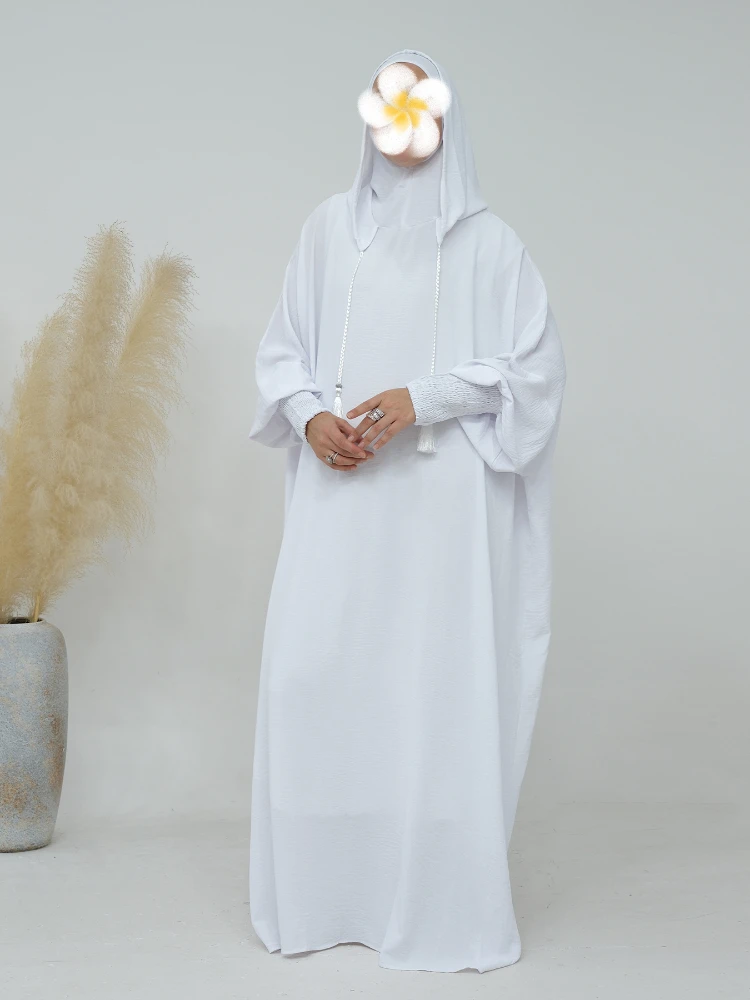 Vestido muçulmano com capuz para mulheres, Abaya para o Ramadã, Vestidos de oração marroquinos, Kaftan, Islã, Dubai, árabe, Long Robe, Jilbab, 2024