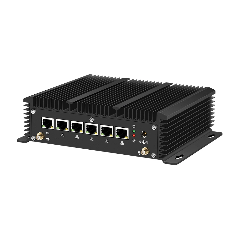 XCY Lüfterloser Mini-PC Intel Core i5-1245U i5-8350U i7-10710U mit 6x 2,5G Ethernet, unterstützt Windows Linux OpenWrt Pfsense OPNsense