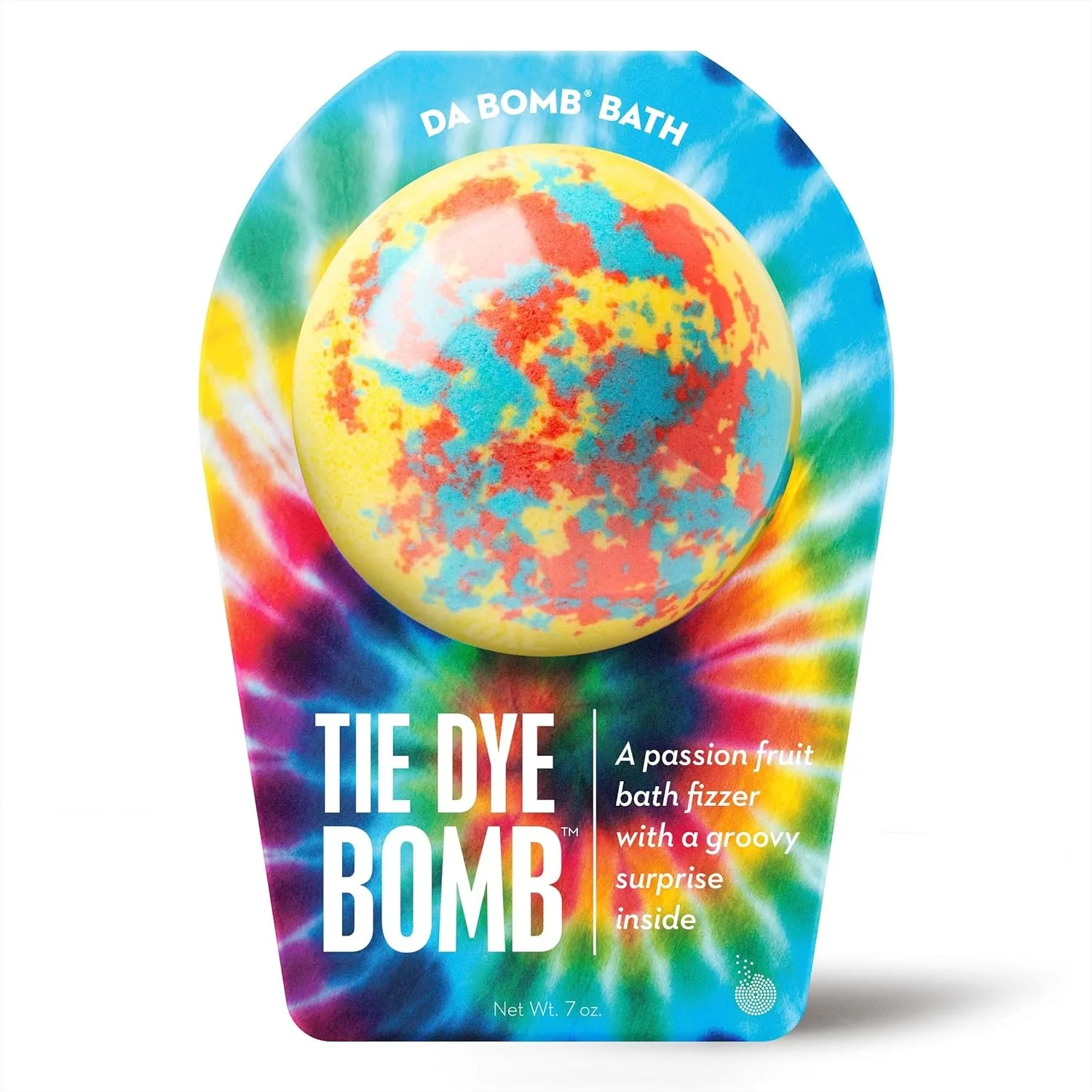 

Passion Fruit Bath Bomb 7oz Tie Dye Yellow, Handmade USA Won't Stain Tub