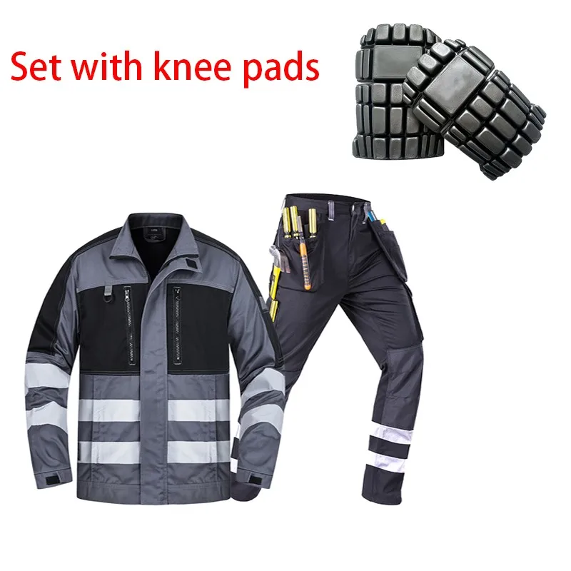 Workwear Men's Reflective Strip Suit For Construction Site Construction Safety Protection Labor Protection Jacket