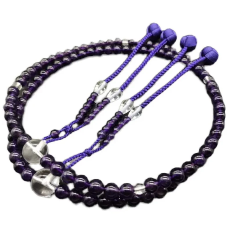 Genuine Amythest Beads Buddhist Prayer 108 Beads Japanese Tantrism Chanting 108 Beads Mala Quartz Rosary Beads