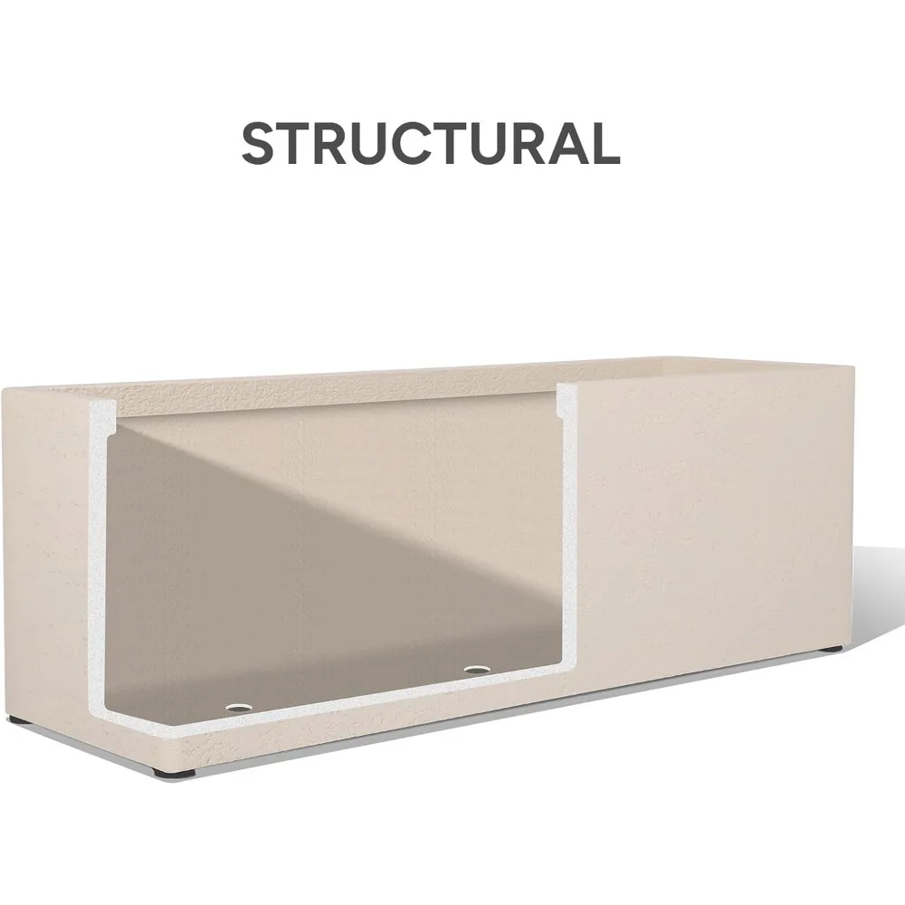 Большой прочный открытый бетонный горшок, 42 прямоугольника с дренажем, устойчивый к атмосферным воздействиям для использования в саду