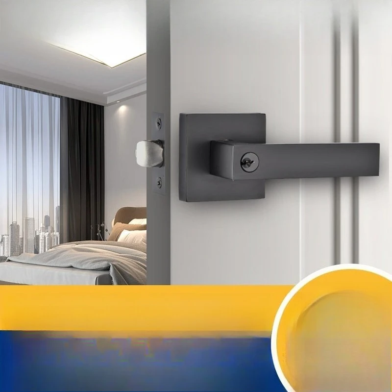 

American Style Luxury Bedroom Door Lock Zinc Alloy 3 Lever Heavy Duty Black 801MB ET Handle Lock